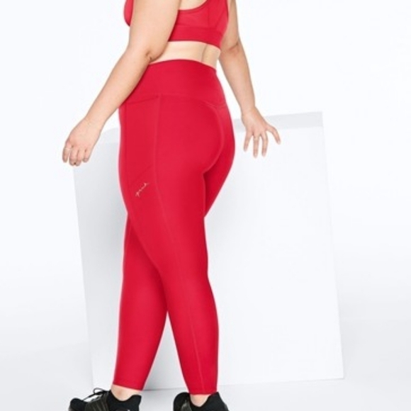 New Victoria's Secret PINK Ultimate V Leggings Red Leggings Size Large Tights - Picture 6 of 8